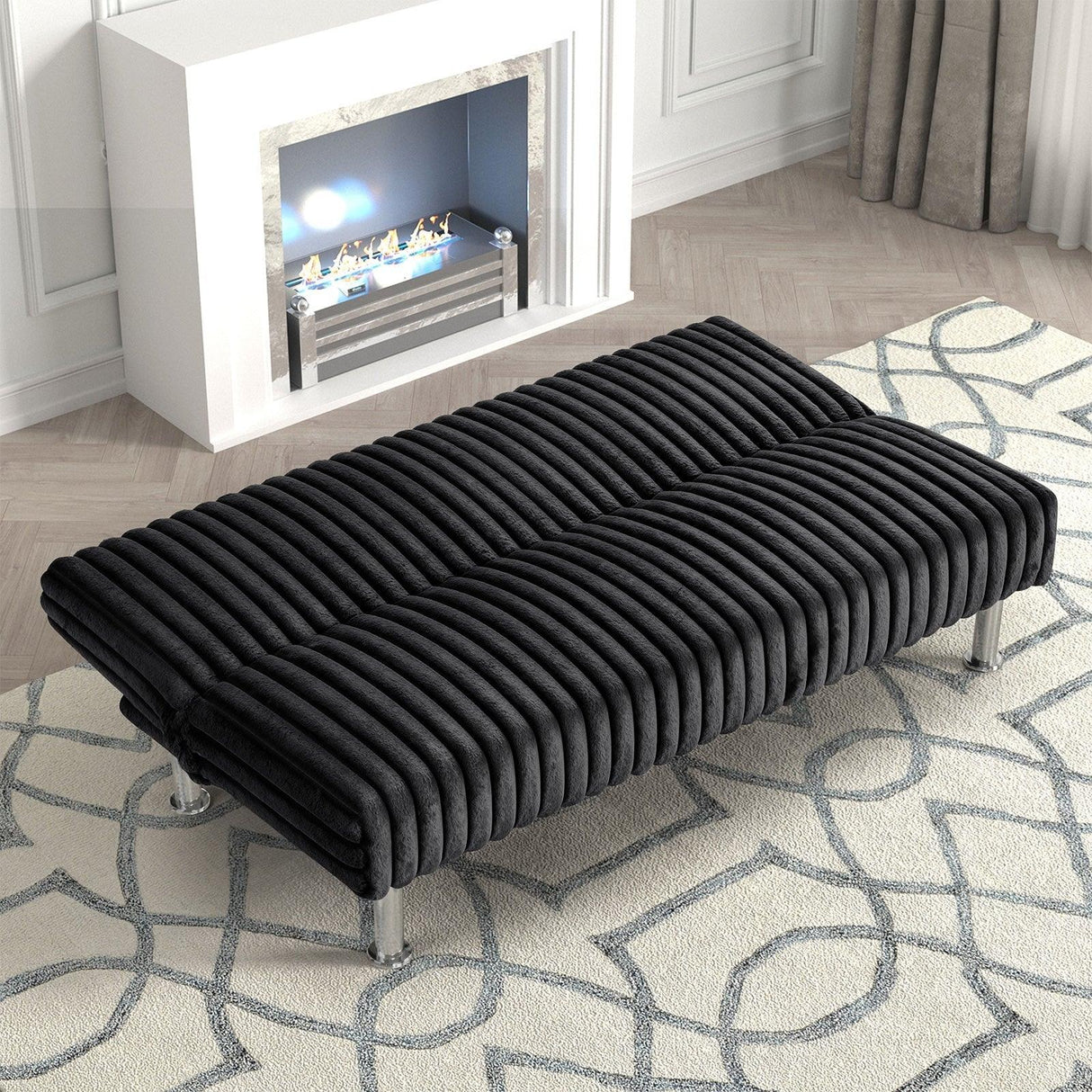 Hinwil Black Futon Sofa Bed by Furniture of America at Eve Furniture
