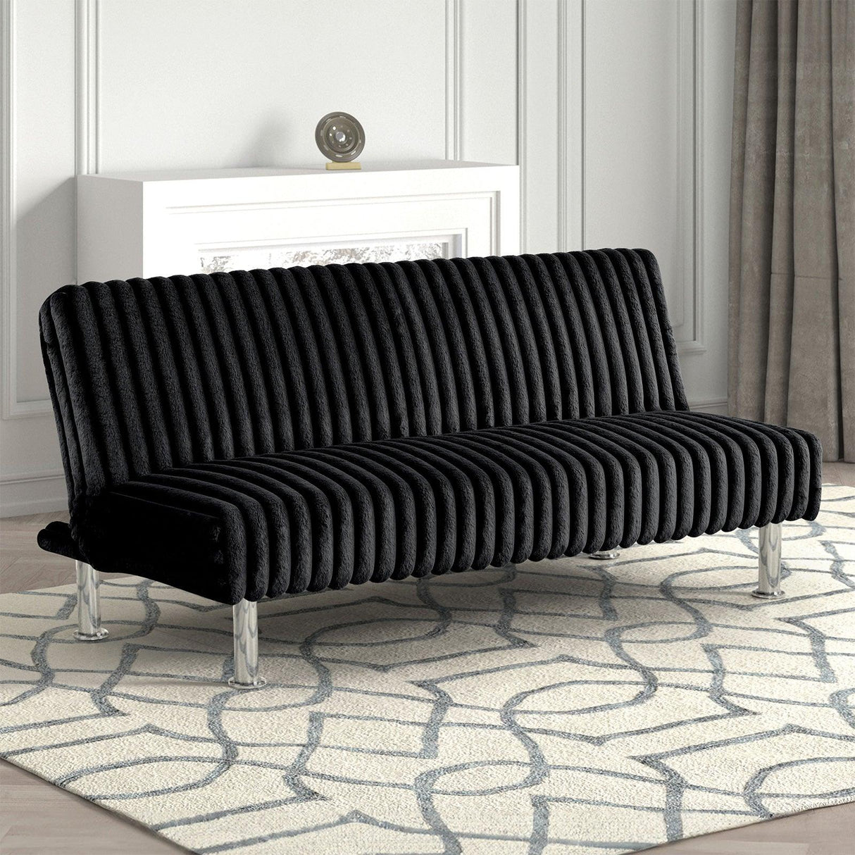 Hinwil Black Futon Sofa Bed by Furniture of America at Eve Furniture
