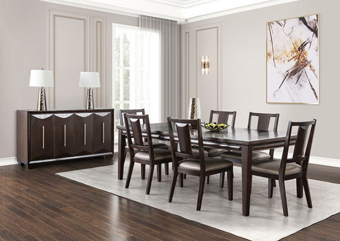 Hinwitz Espresso 9-Piece Dining Room Set by Furniture of America at Eve Furniture