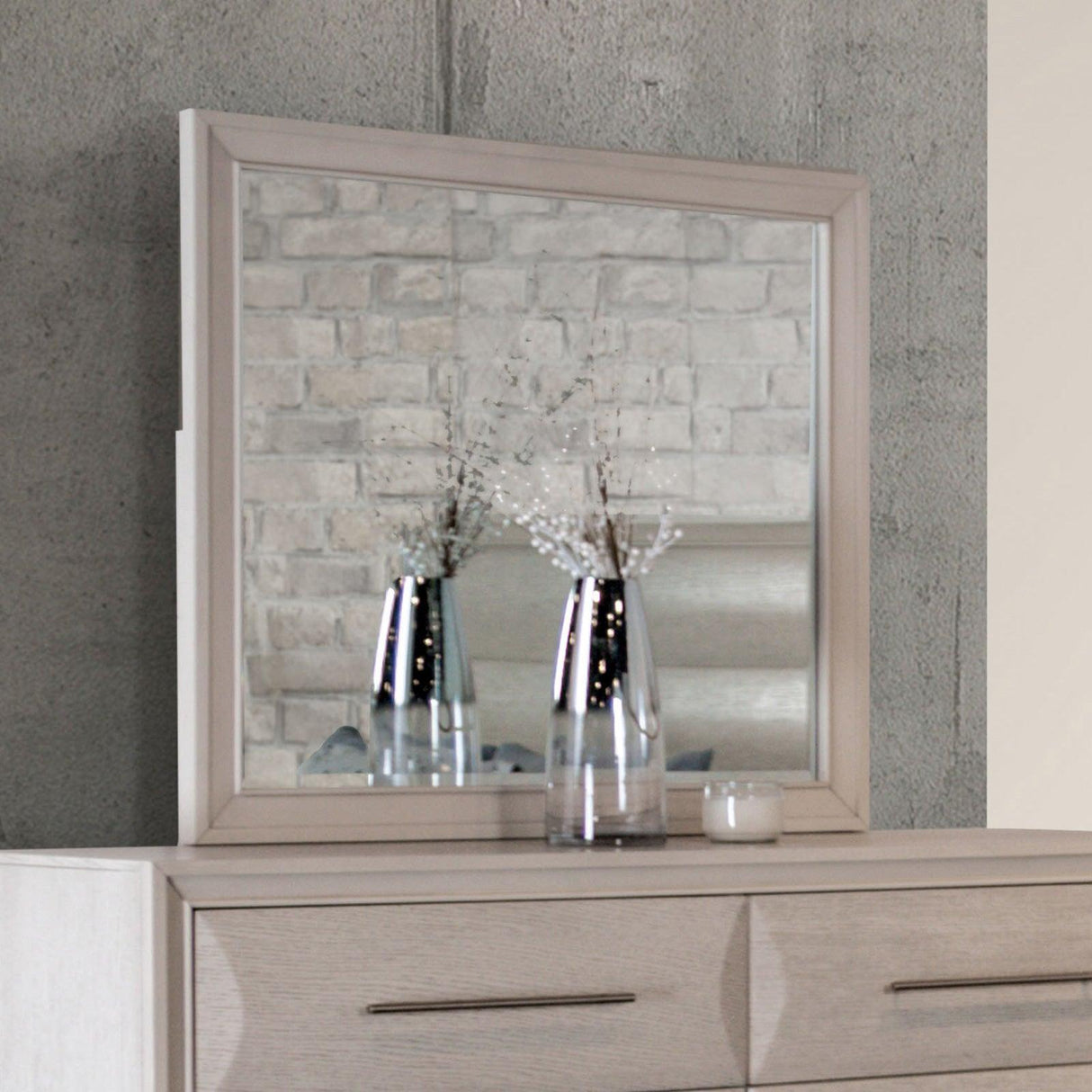Hinwitz White Oak Mirror by Furniture of America at Eve Furniture