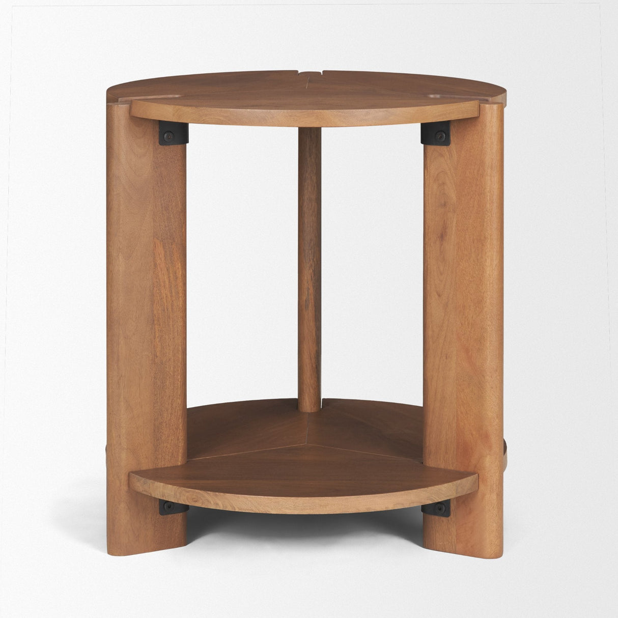 Hisako Mid Brown Open Round Accent Table by Mercana at Eve Furniture