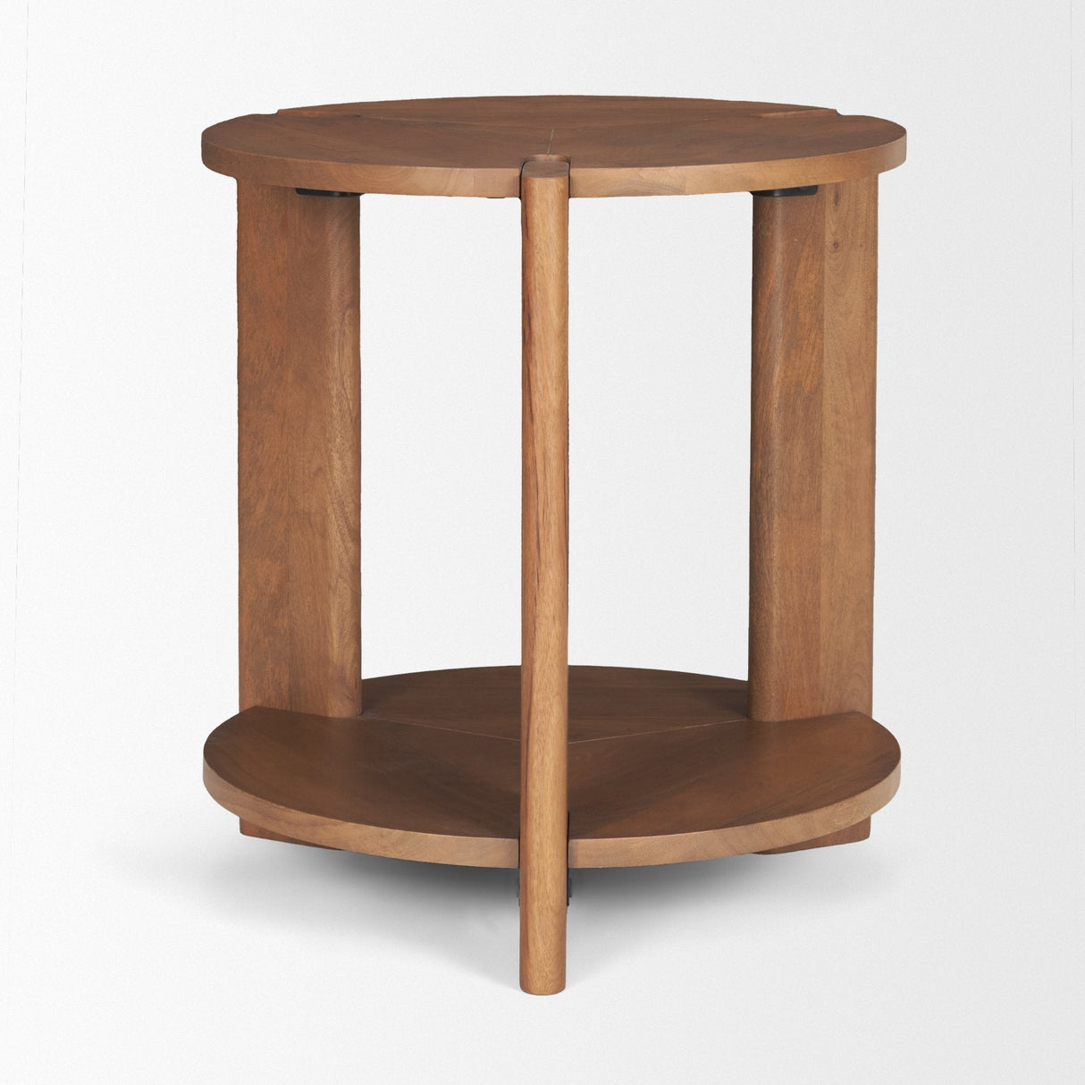 Hisako Mid Brown Open Round Accent Table by Mercana at Eve Furniture