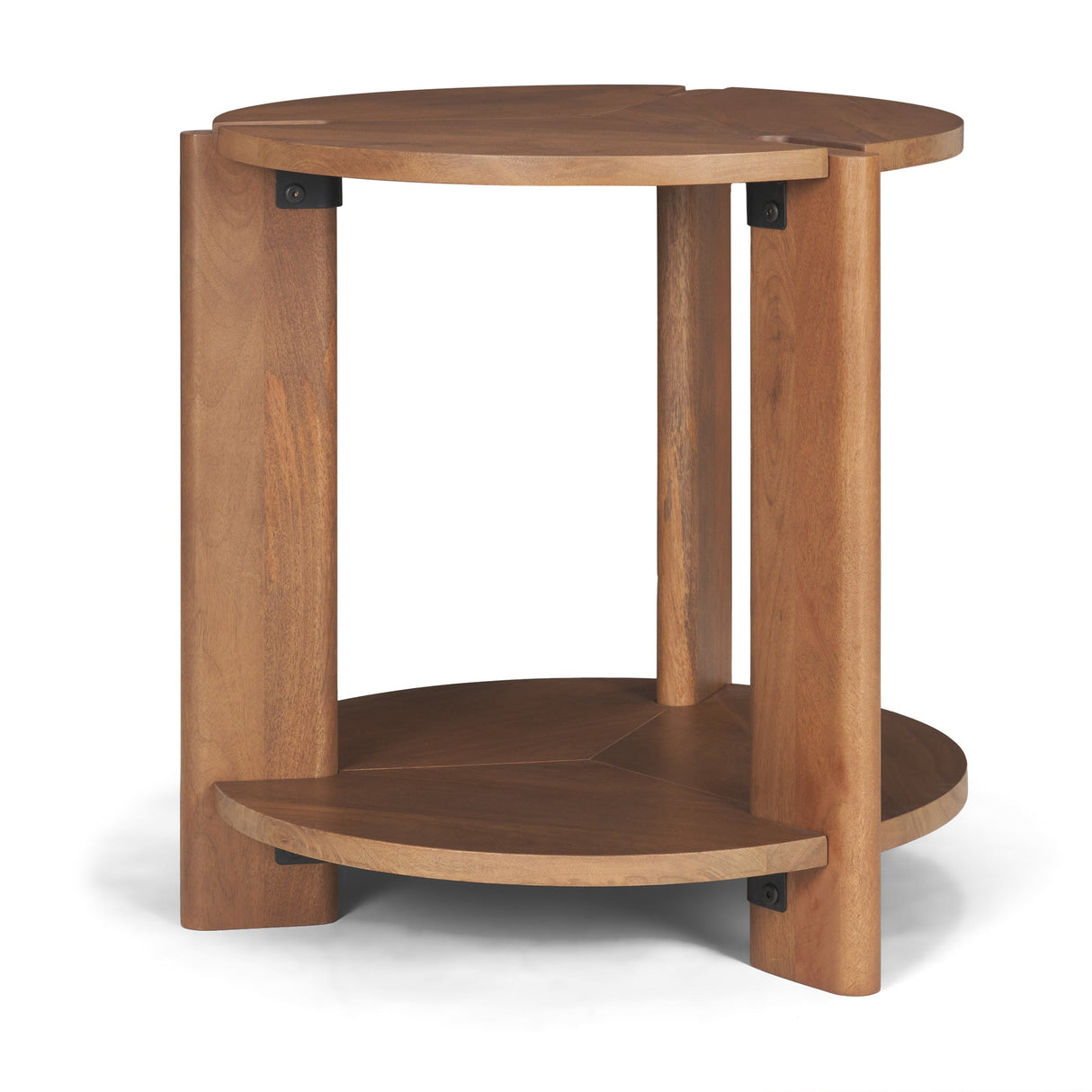 Hisako Mid Brown Open Round Accent Table by Mercana at Eve Furniture
