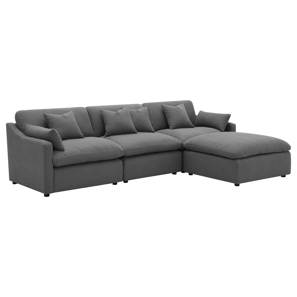 Hobson Charcoal 4-piece Upholstered Modular Sectional Sofa by Coaster at Eve Furniture