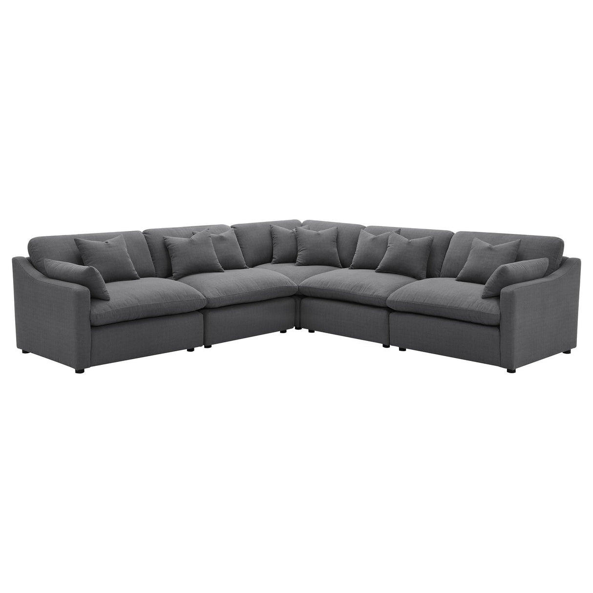 Hobson Charcoal 5-piece Upholstered Modular Sectional Sofa by Coaster at Eve Furniture