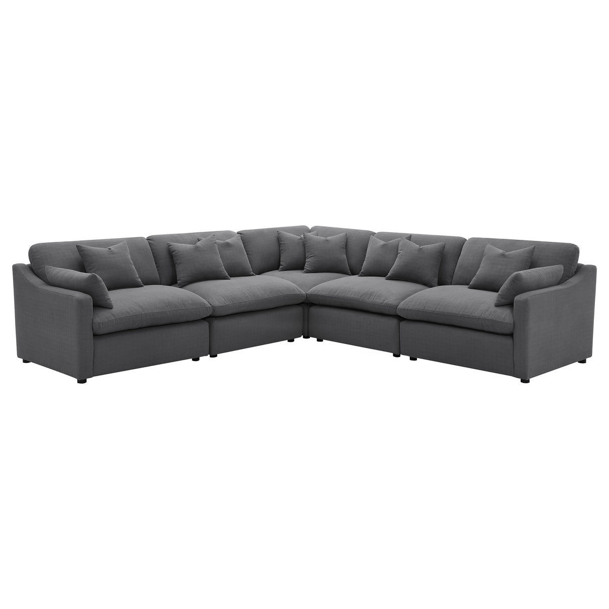 Hobson Charcoal 5-Piece Upholstered Modular Sectional Sofa by Coaster at Eve Furniture
