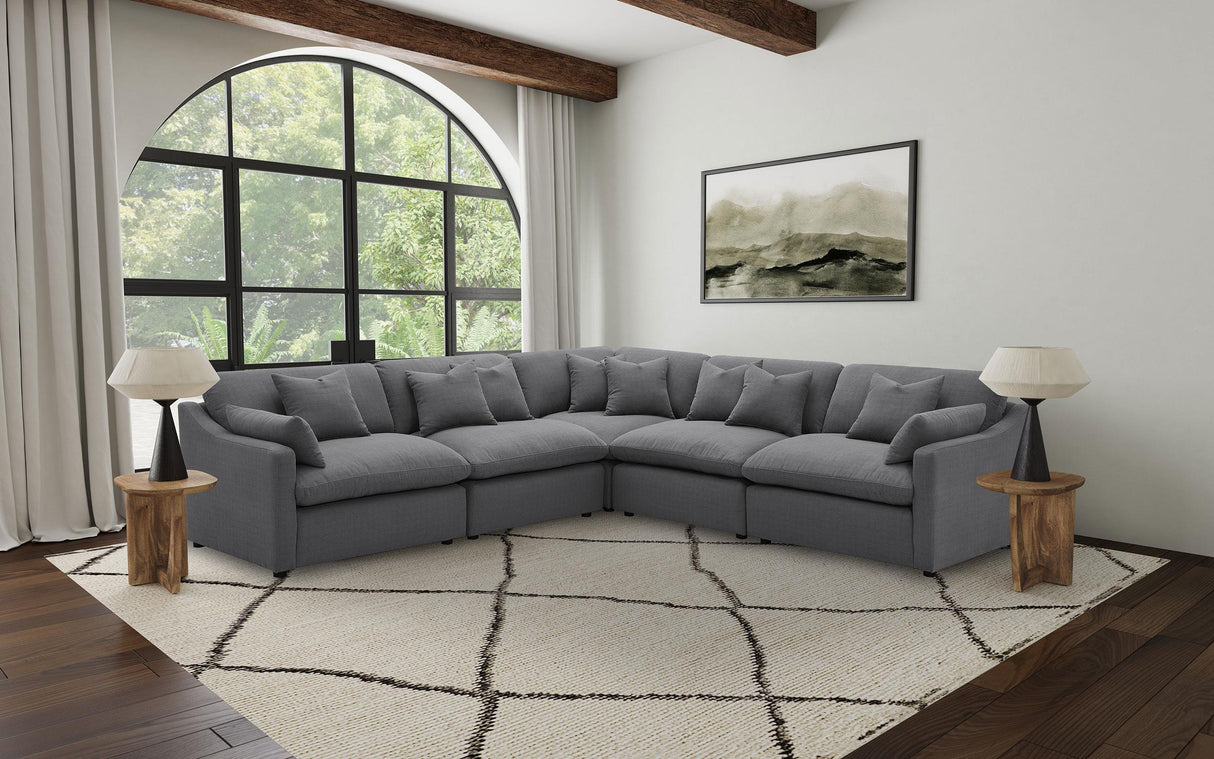 Hobson Charcoal 5-piece Upholstered Modular Sectional Sofa by Coaster at Eve Furniture