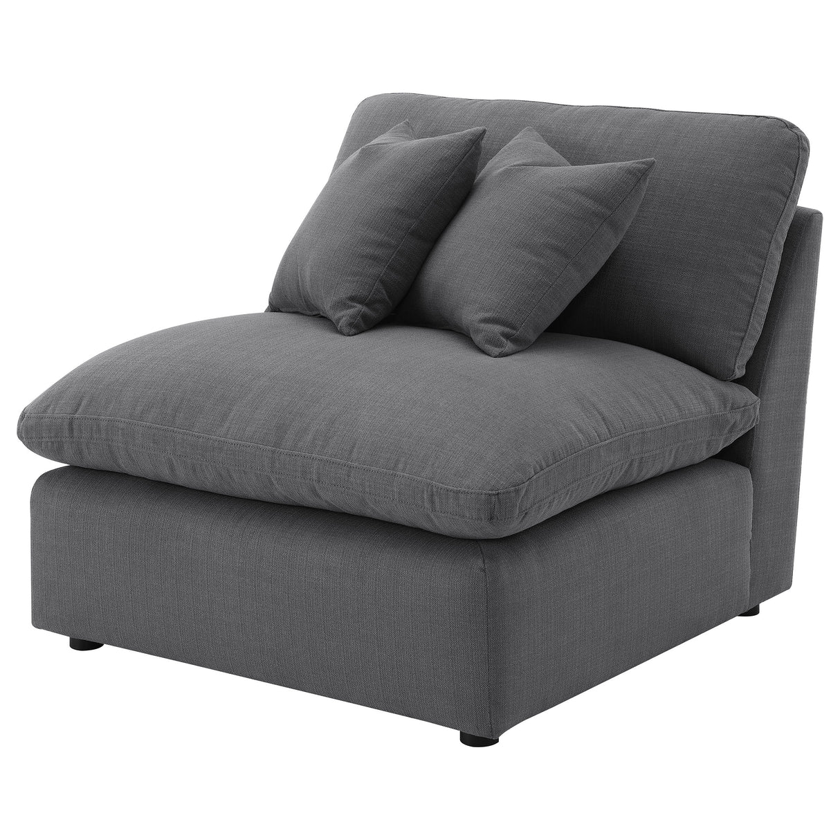 Hobson Charcoal Upholstered Armless Chair by Coaster at Eve Furniture