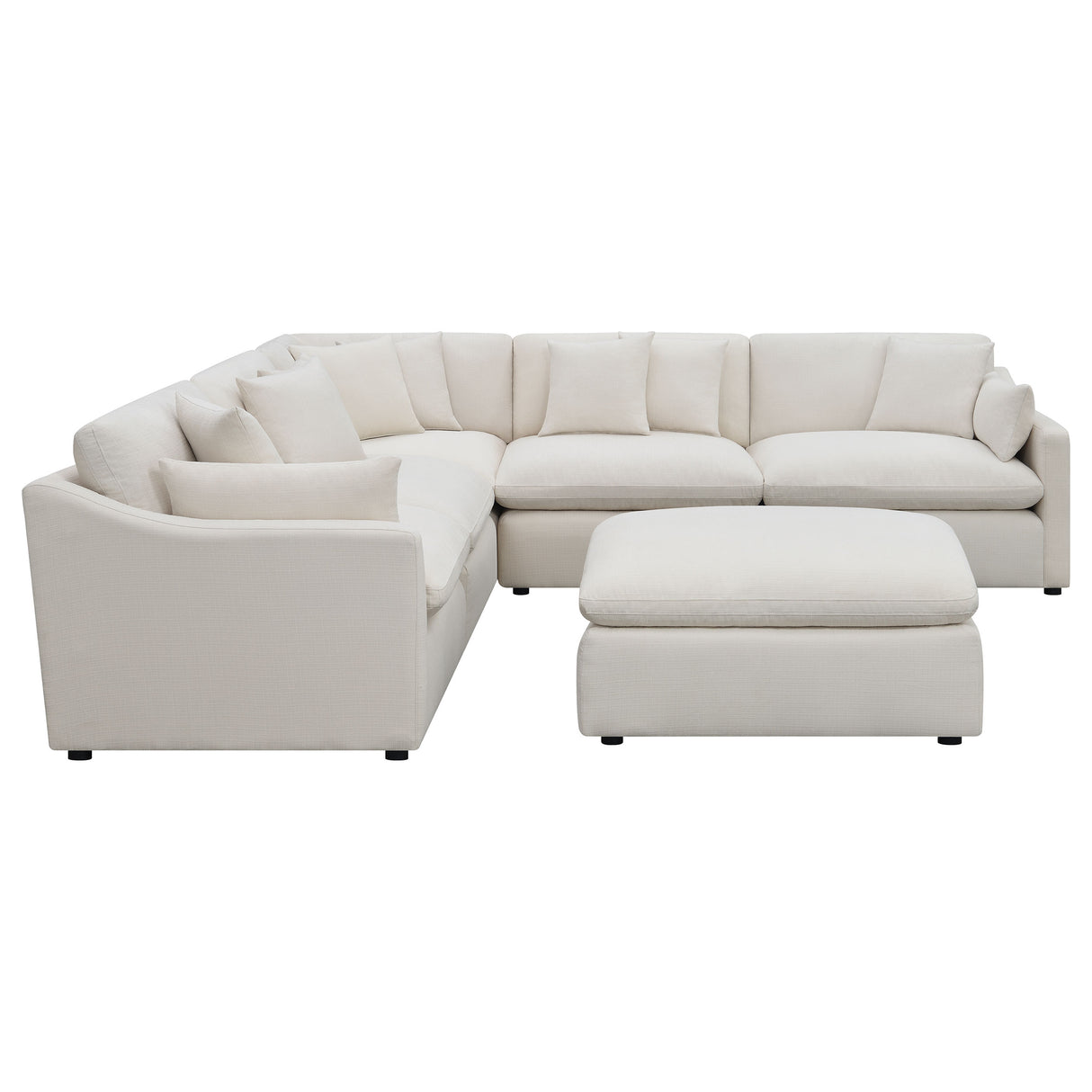Hobson Ivory 6-piece Upholstered Modular Sectional Sofa by Coaster at Eve Furniture