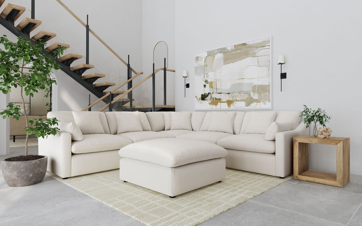 Hobson Ivory 6-piece Upholstered Modular Sectional Sofa by Coaster at Eve Furniture