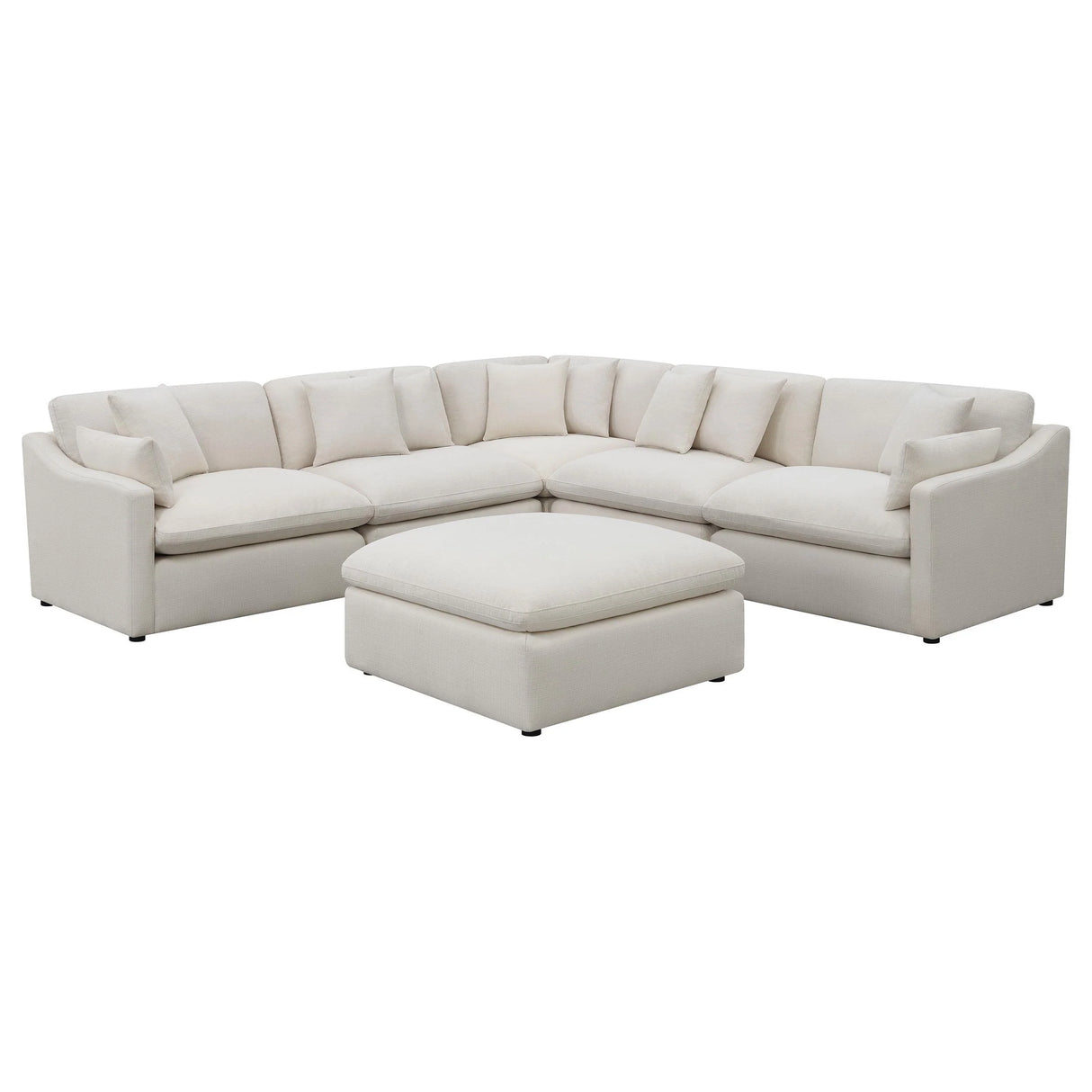Hobson Ivory 6-Piece Upholstered Modular Sectional Sofa by Coaster at Eve Furniture