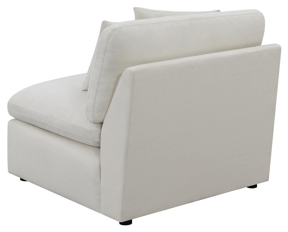 Hobson Off-White Cushion Back Armless Chair by Coaster at Eve Furniture