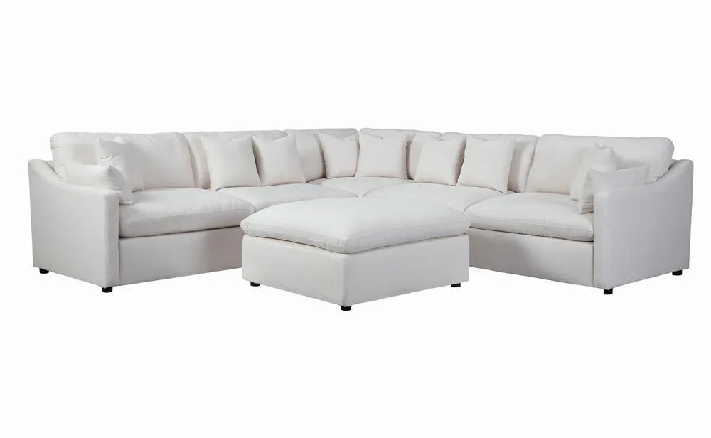 Hobson Off-White Cushion Back Armless Chair by Coaster at Eve Furniture