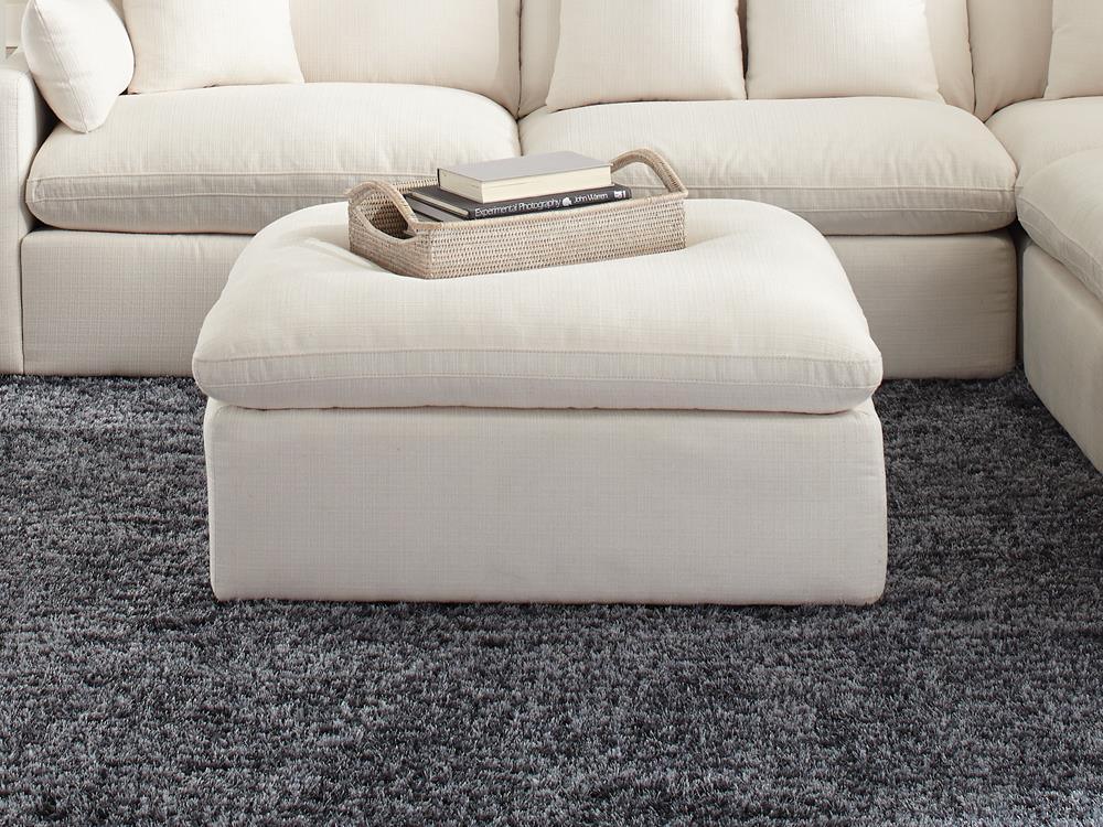 Hobson Off-White Cushion Seat Ottoman by Coaster at Eve Furniture