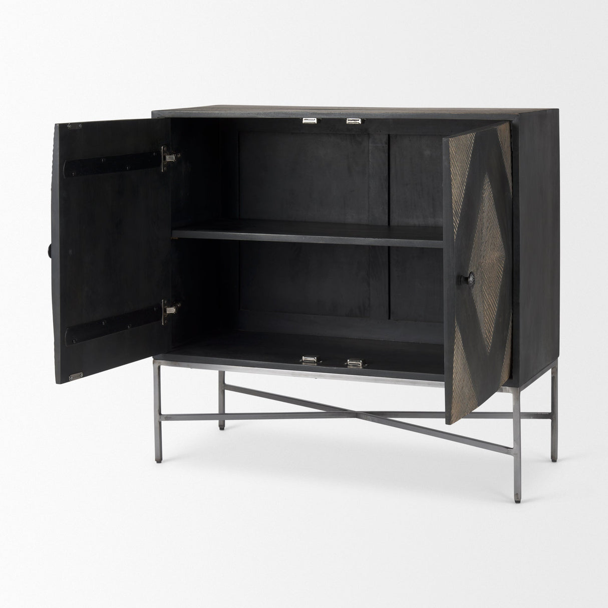 Hogarth 36.0L x 16.0W x 34.0H 2 Door Dark Accent Cabinet by Mercana at Eve Furniture