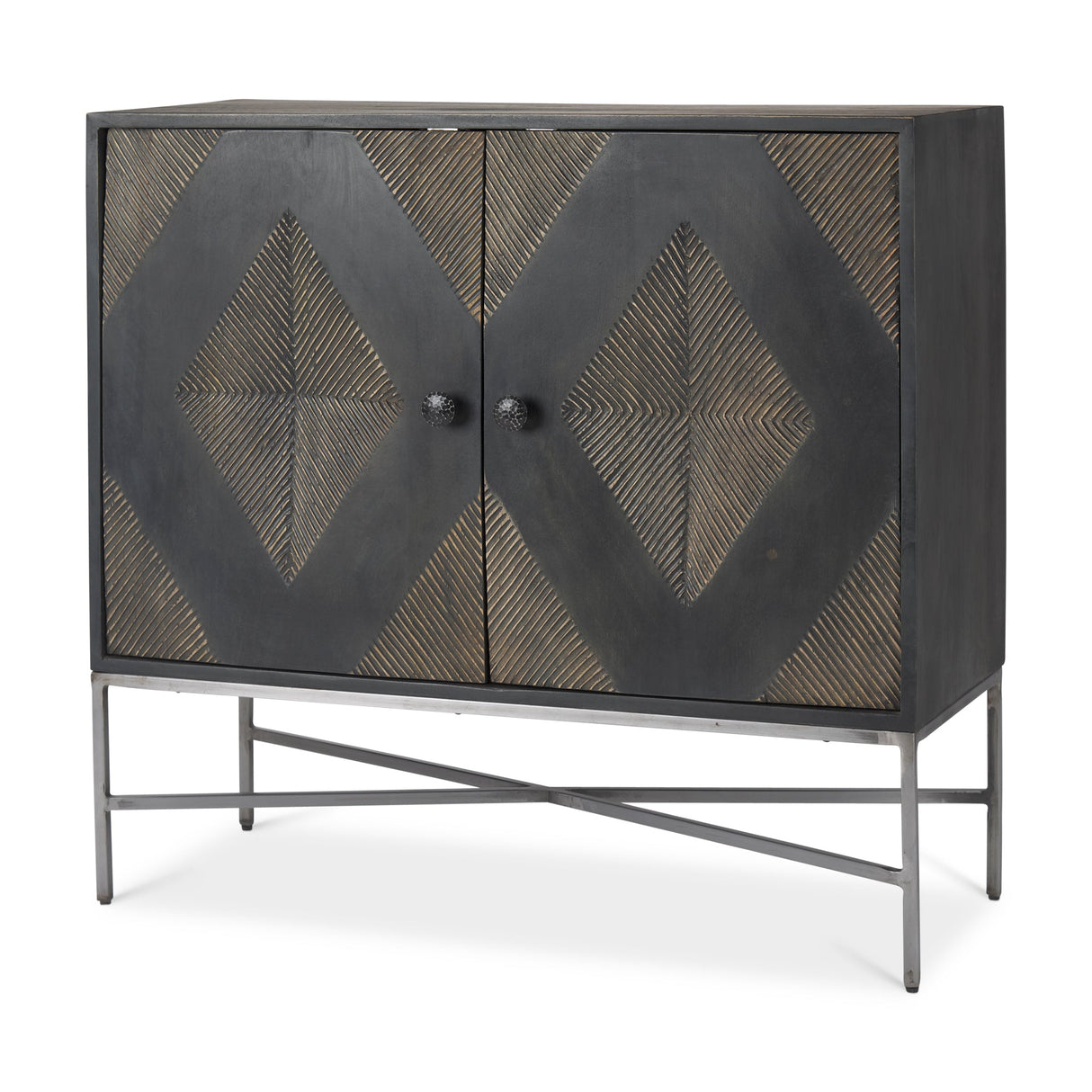 Hogarth 36.0L x 16.0W x 34.0H 2 Door Dark Accent Cabinet by Mercana at Eve Furniture