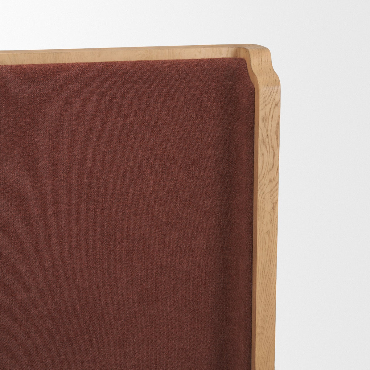 Holden King Upholstered Bedframe | Shelter Headboard | Burgundy Performance Fabric by Mercana at Eve Furniture