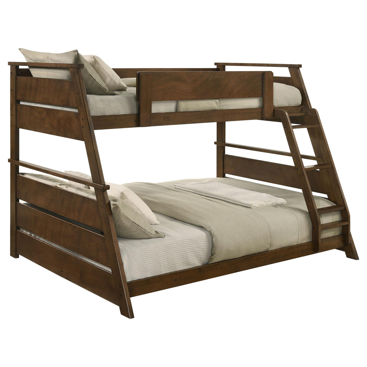Holden Walnut Wood Veneer Twin Over Full Bunk Bed by Coaster at Eve Furniture