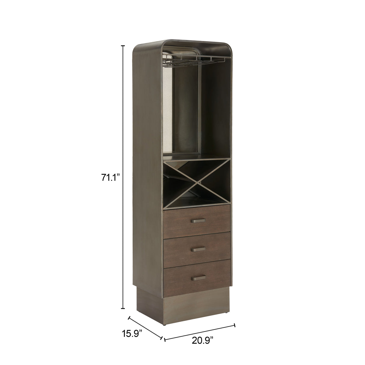 Hole Bronze Bar Cabinet by Zuomod at Eve Furniture
