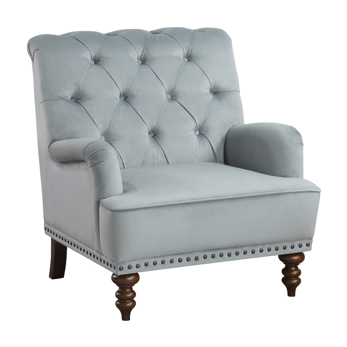 Holland Park Gray Velvet Accent Chair by Homelegance at Eve Furniture