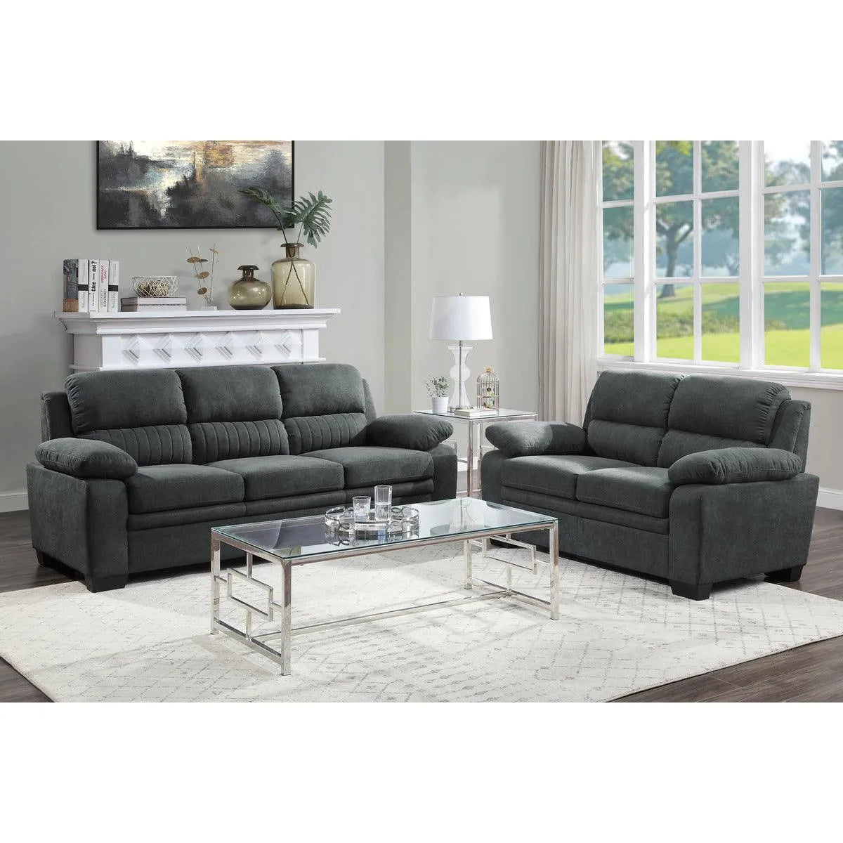 Holleman Dark Gray Sofa by Homelegance at Eve Furniture