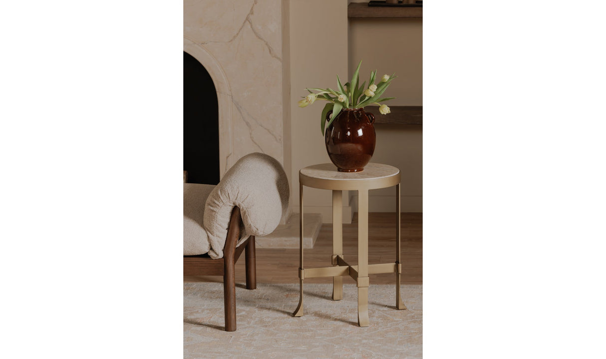 Holli Side Table Travertine by Moe's Home at Eve Furniture