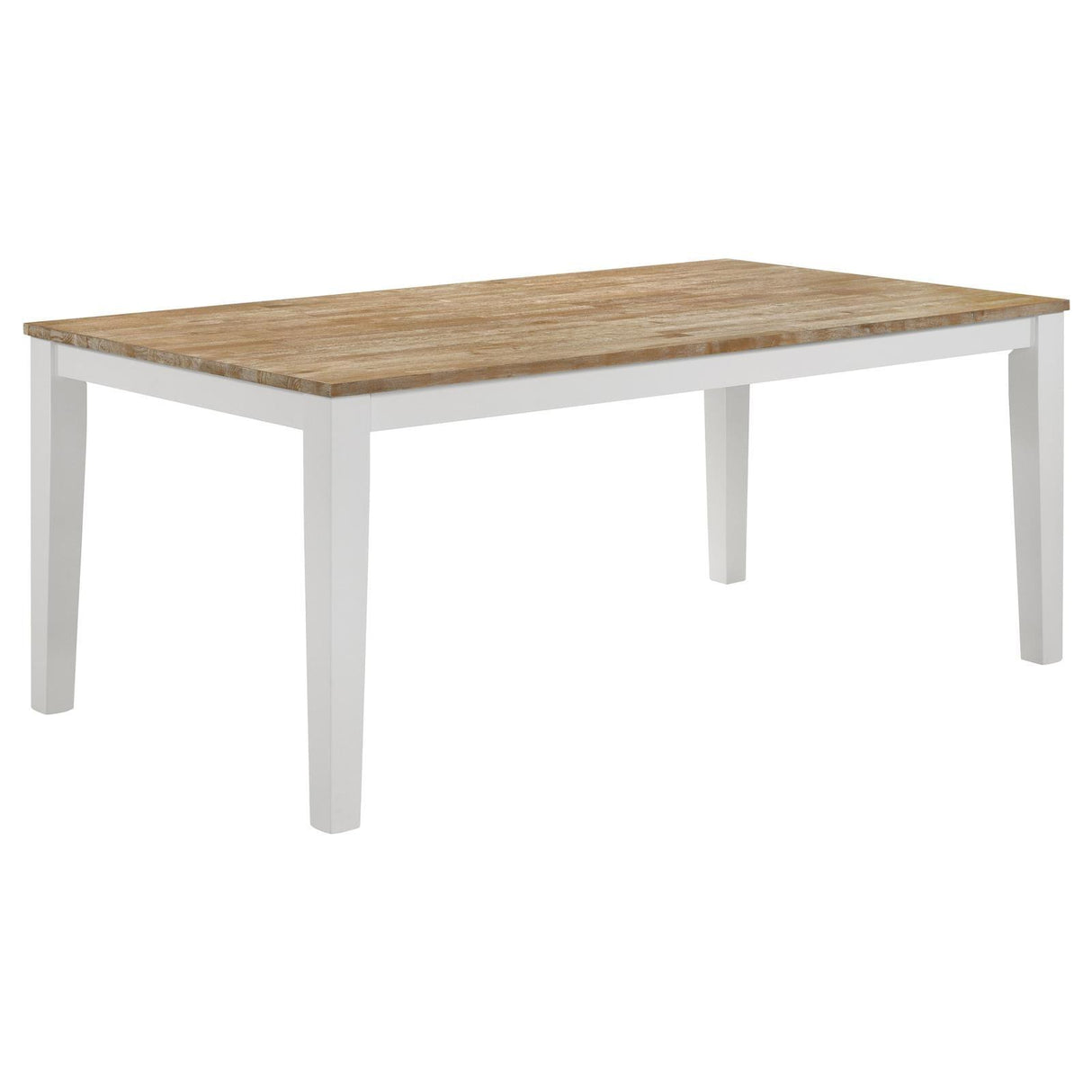 Hollis Brown and White Rectangular Solid Wood Dining Table by Coaster at Eve Furniture