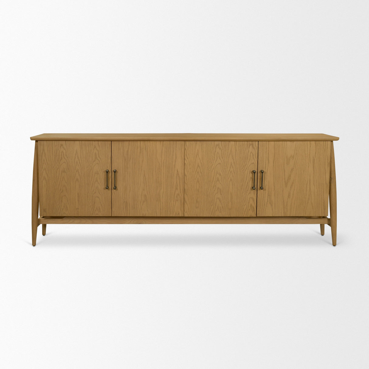 Hollis Warm Brown Wood 4-Door Closed Sideboard by Mercana at Eve Furniture