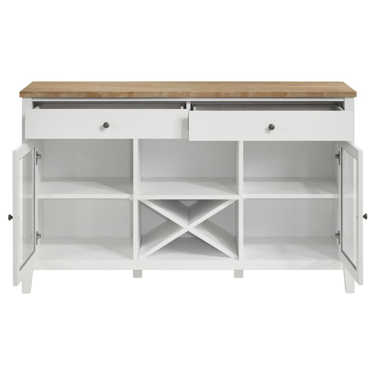 Hollis Brown and White 2-door Dining Sideboard with Drawers by Coaster at Eve Furniture
