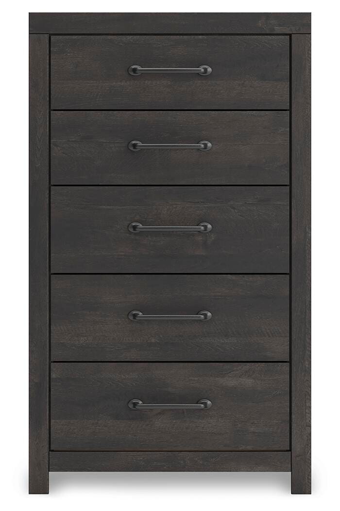 Hollivern Dark Gray Chest of Drawers by Ashley at Eve Furniture