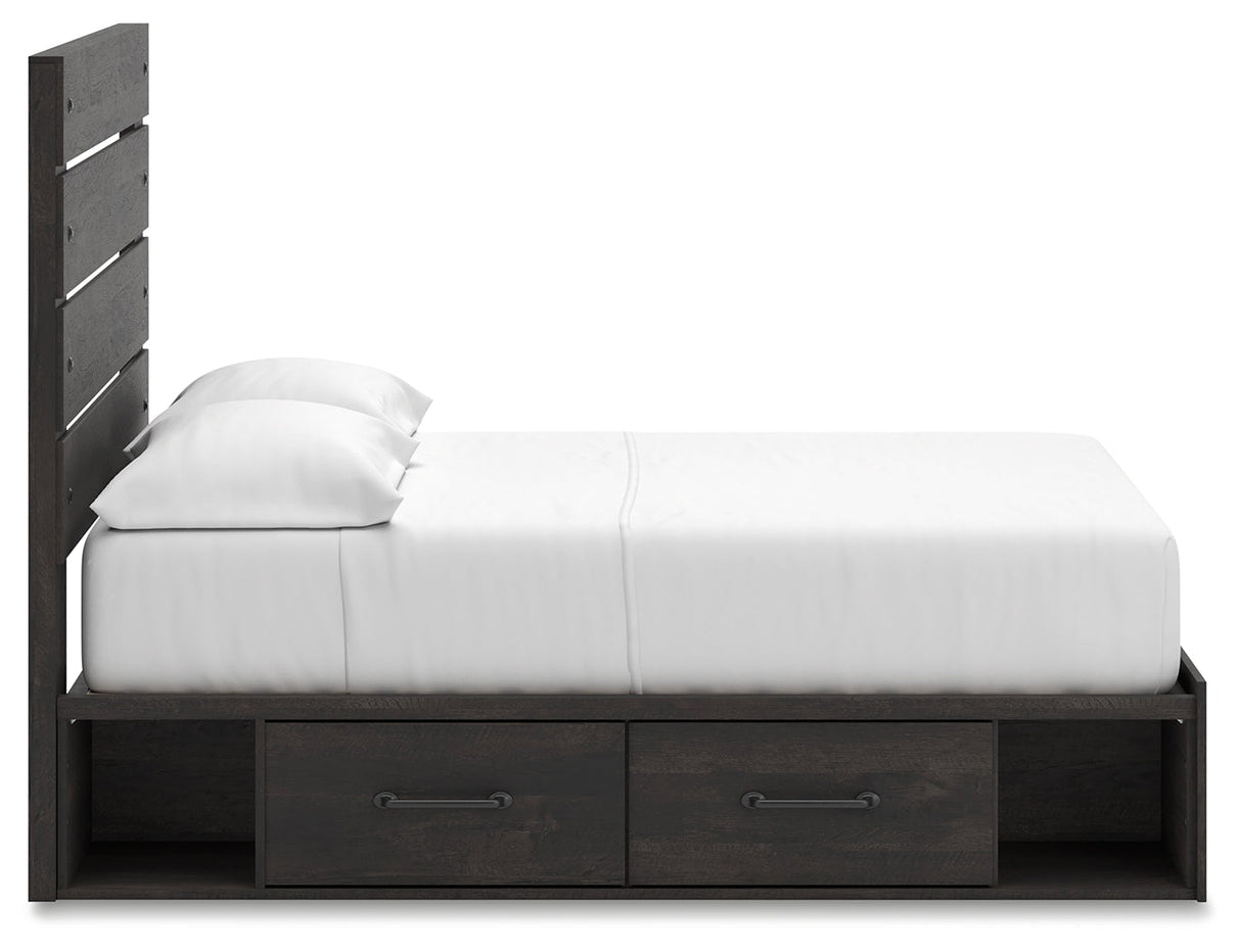 Hollivern Dark Gray Full Storage Platform Bed with 2 Drawers by Ashley at Eve Furniture