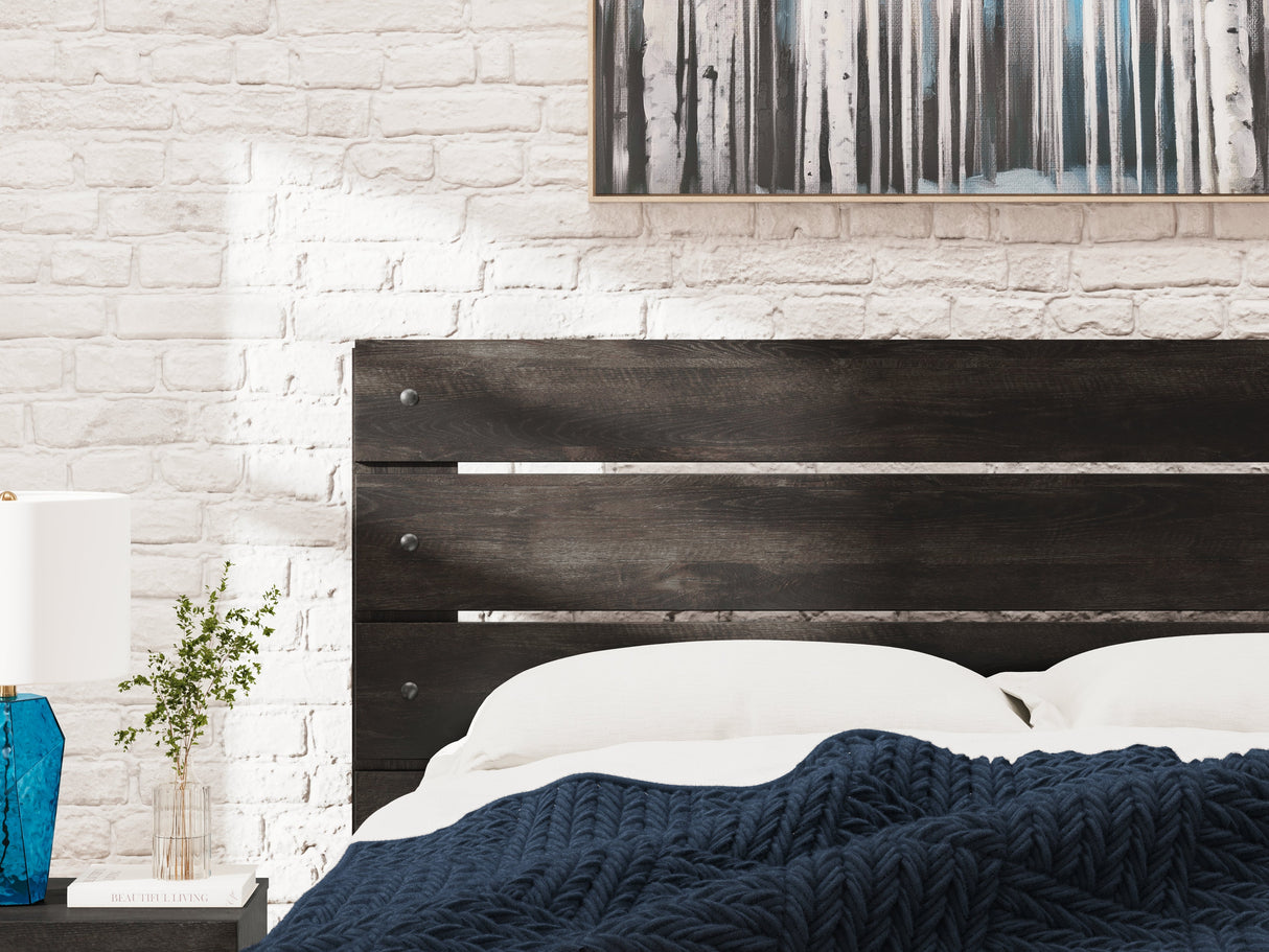 Hollivern Dark Gray King Panel Bed by Ashley at Eve Furniture