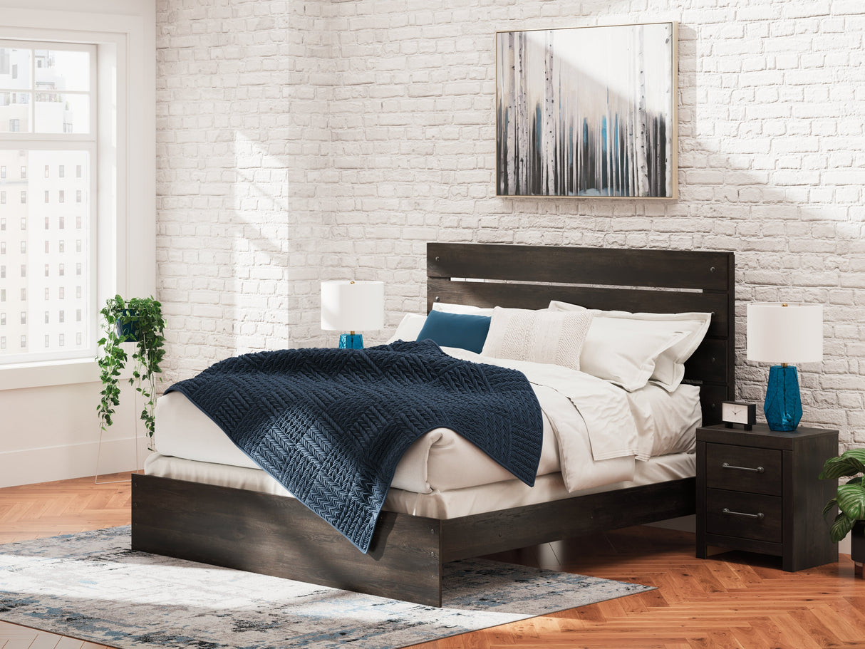 Hollivern Dark Gray King Panel Bed by Ashley at Eve Furniture