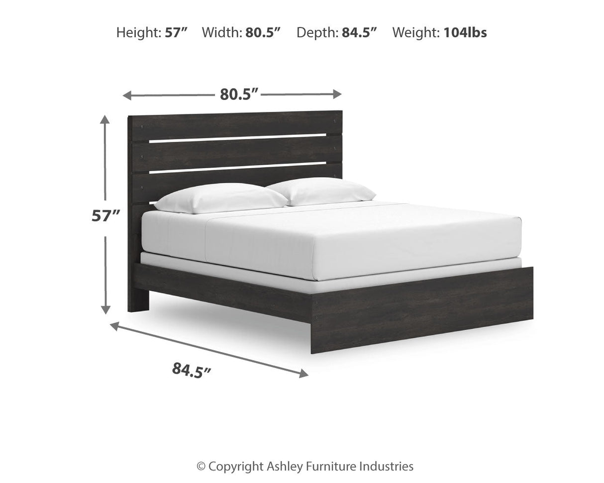 Hollivern Dark Gray King Panel Bed by Ashley at Eve Furniture