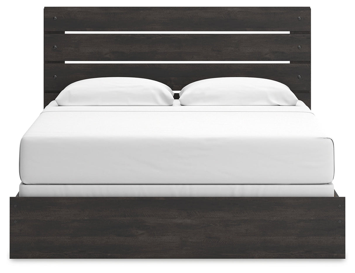 Hollivern Dark Gray King Panel Bed by Ashley at Eve Furniture