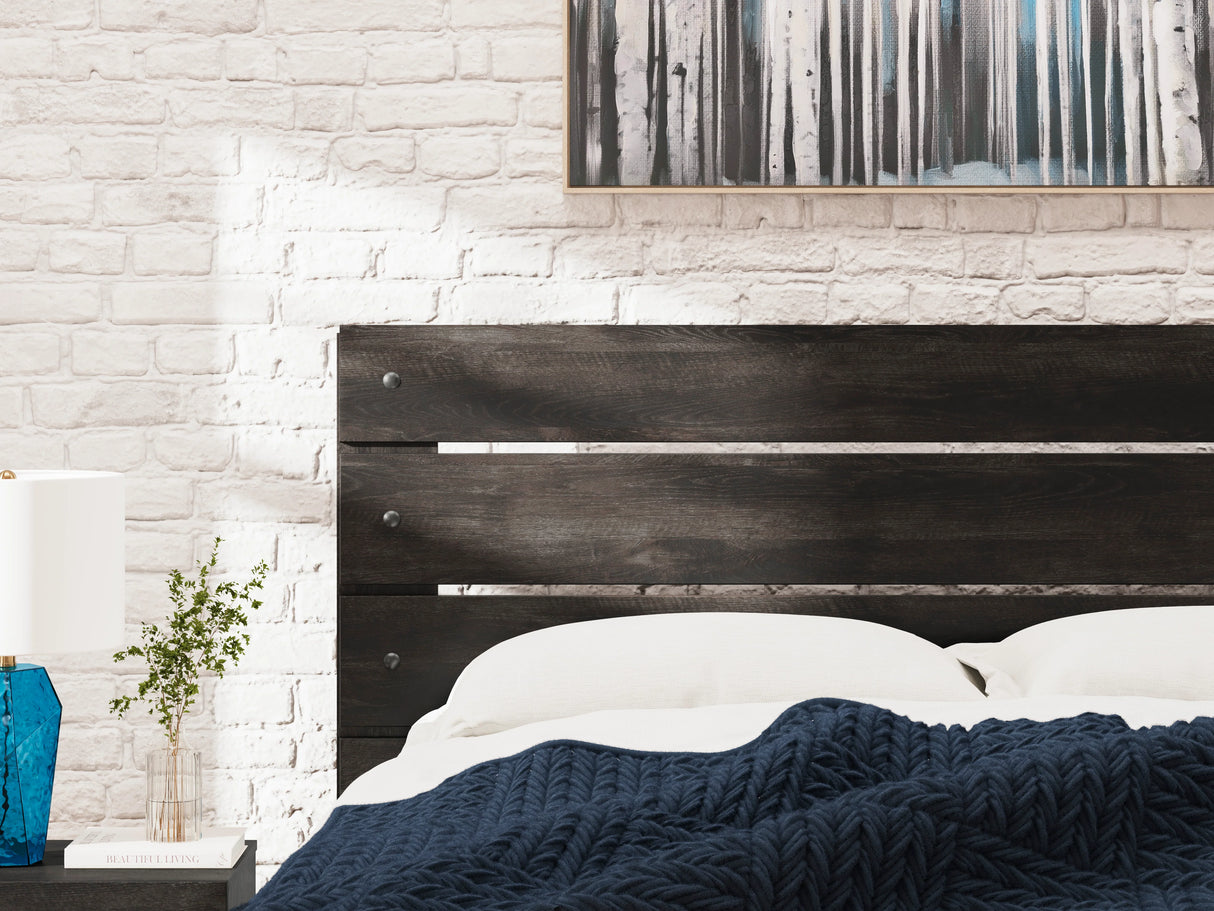 Hollivern Dark Gray King Panel Bed with Storage by Ashley at Eve Furniture