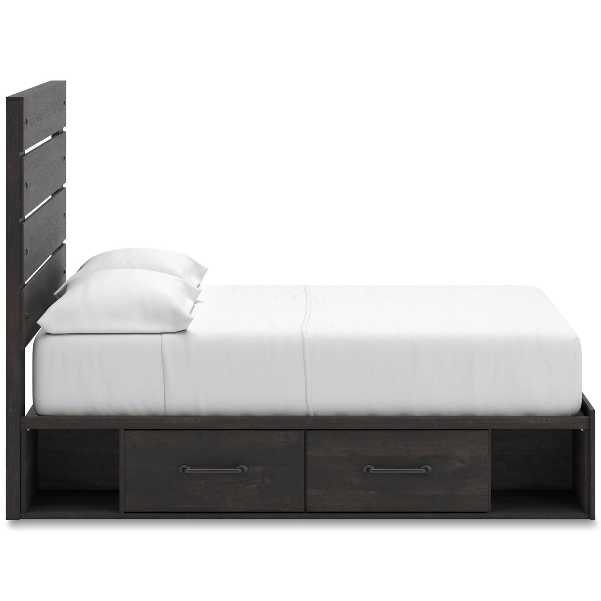 Hollivern Dark Gray Queen Panel Bed with Storage by Ashley at Eve Furniture