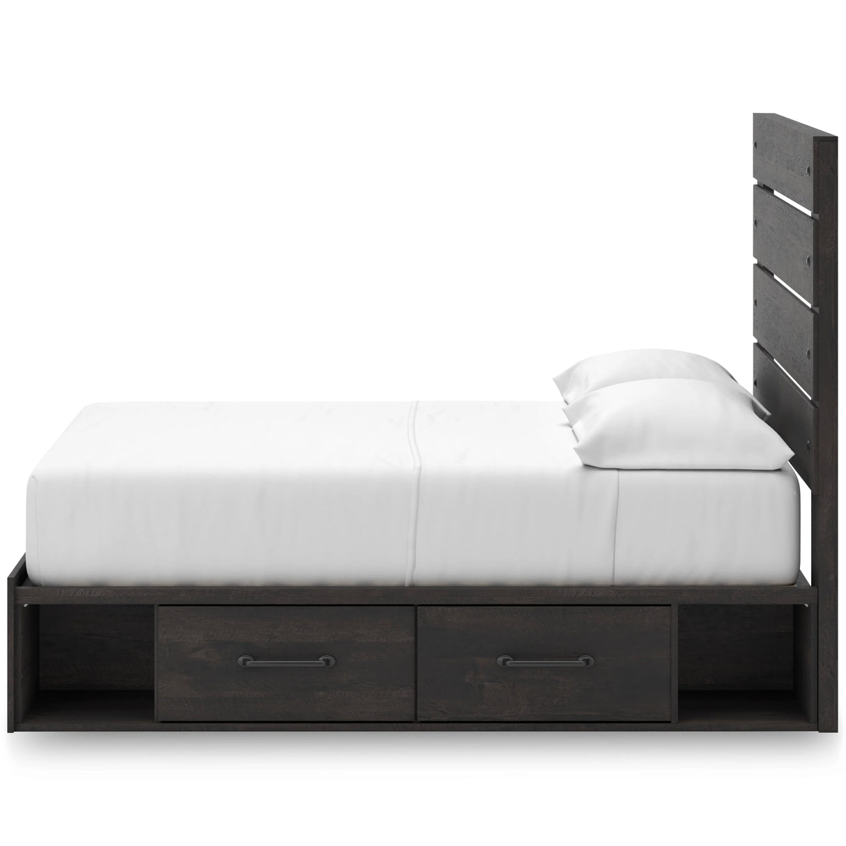 Hollivern Dark Gray Queen Panel Bed with Two Storage by Ashley at Eve Furniture