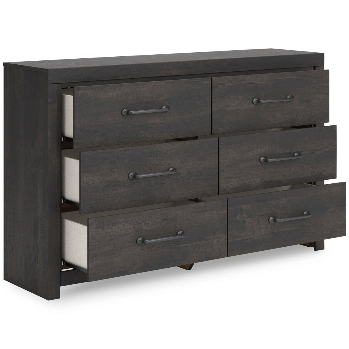 Hollivern Dark Gray Storage Panel Bedroom Set with 2 One-Side Drawers by Ashley at Eve Furniture