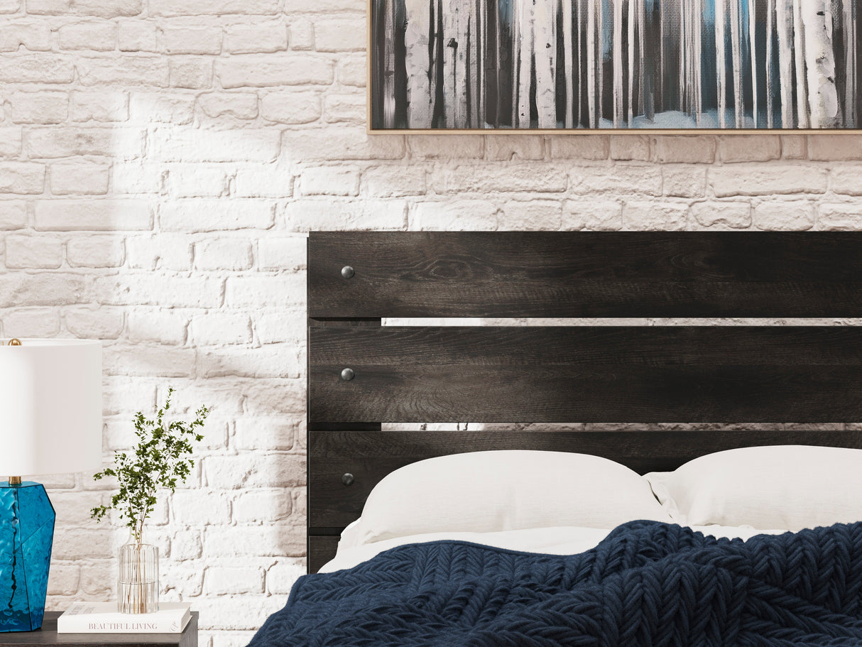Hollivern Dark Gray Storage Panel Bedroom Set with 4 Side Drawers by Ashley at Eve Furniture