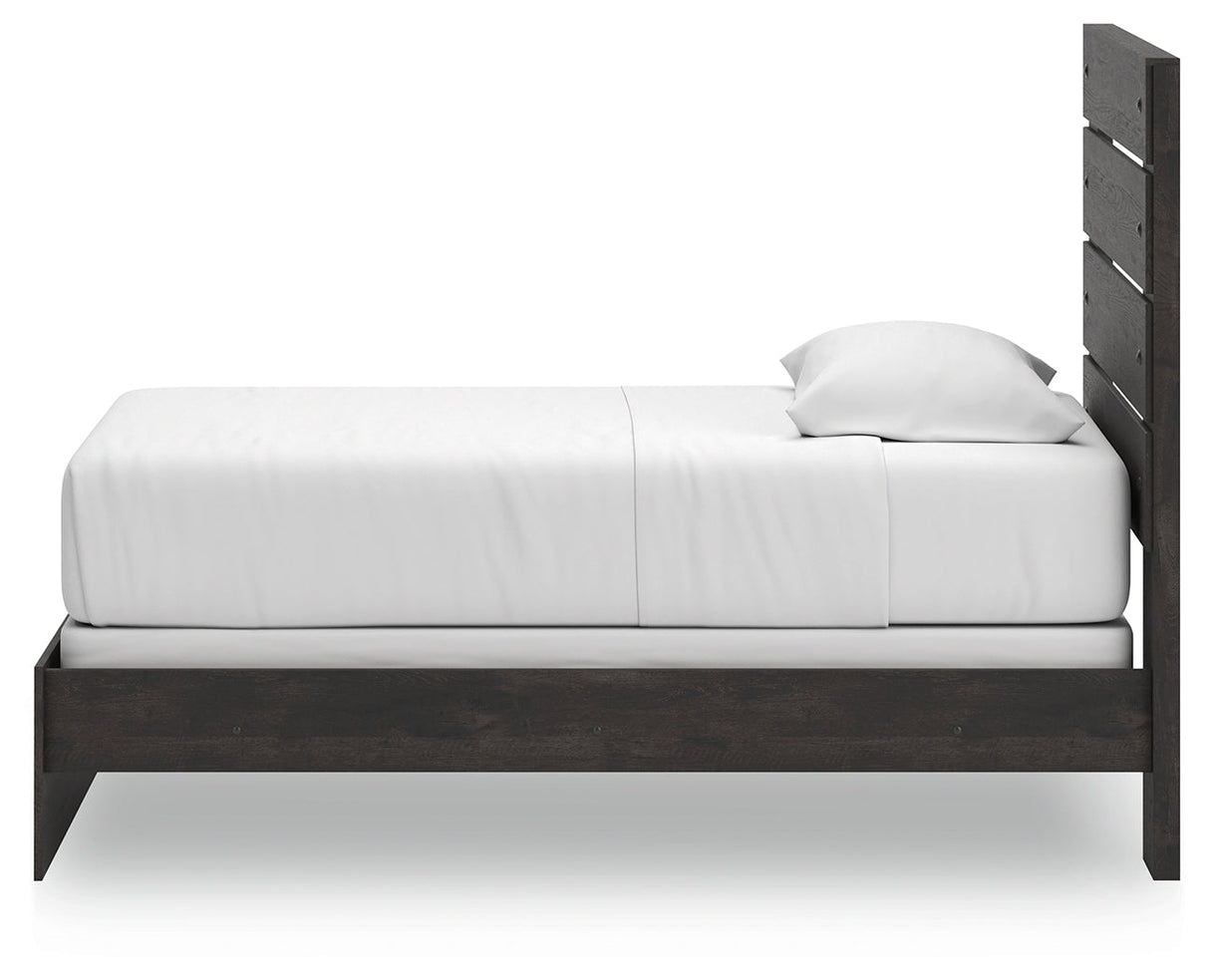 Hollivern Dark Gray Twin Panel Bed by Ashley at Eve Furniture