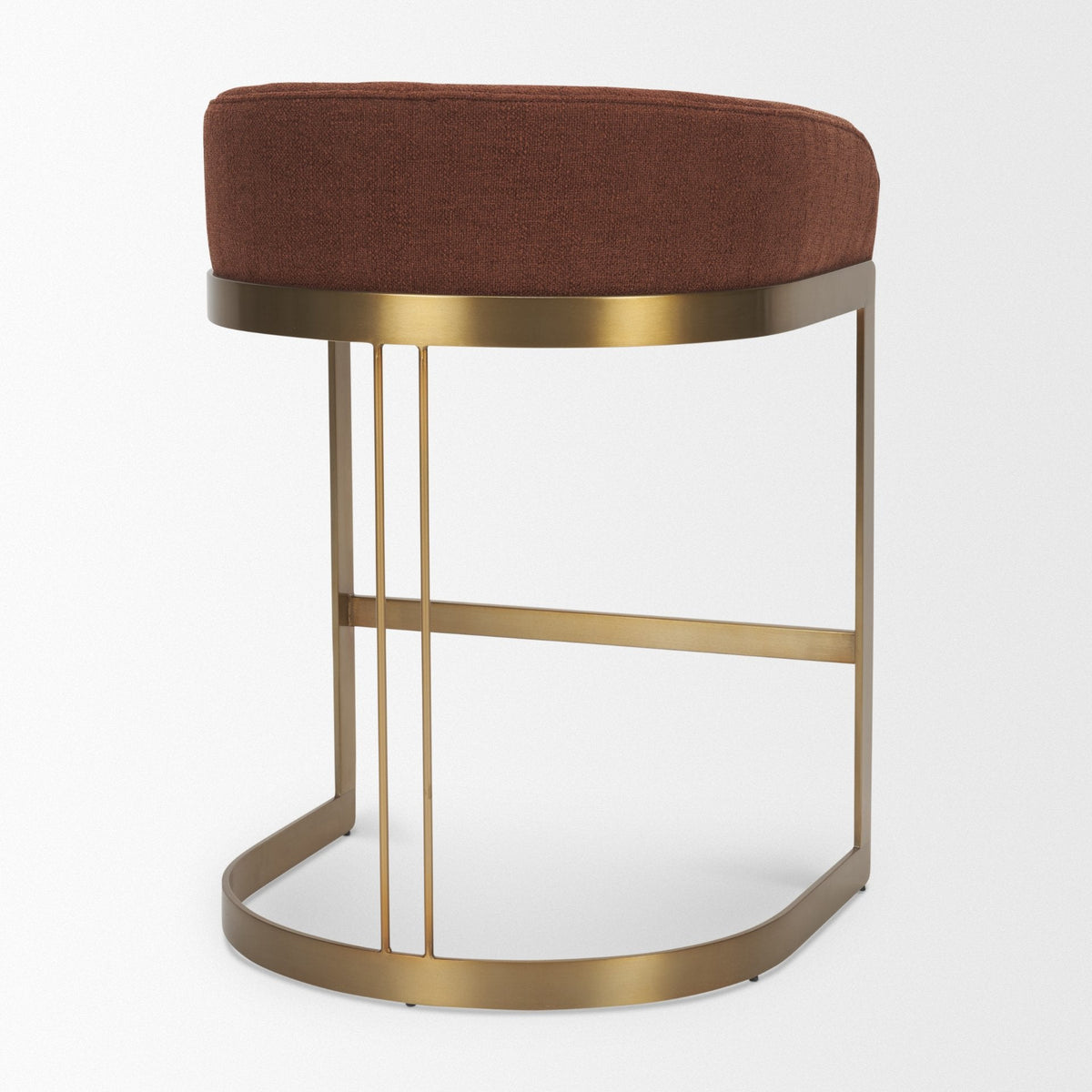 Hollyfield Backless 28.7in Seat Bar Stool | Burgundy Fabric w/ Metal by Mercana at Eve Furniture