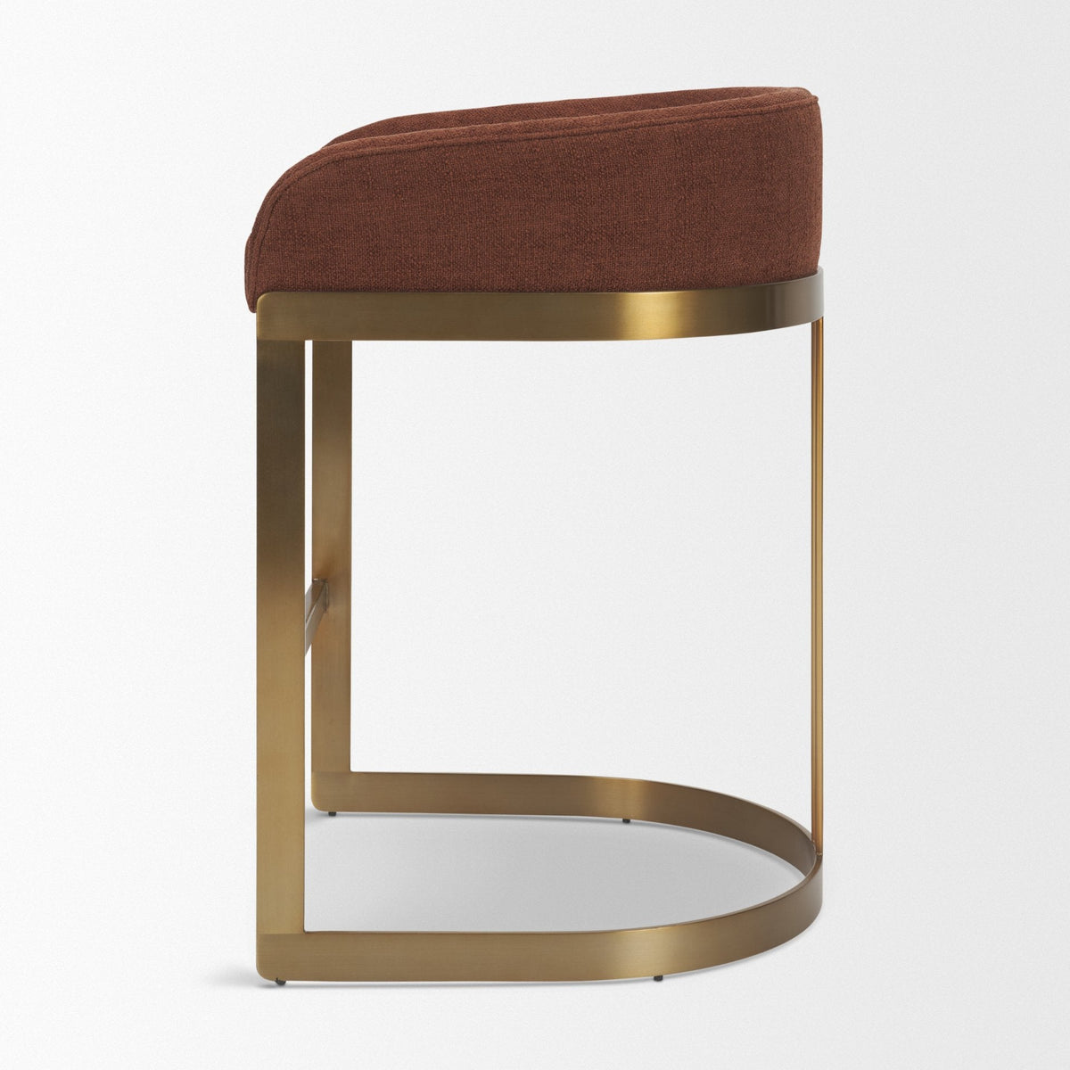 Hollyfield Backless 28.7in Seat Bar Stool | Burgundy Fabric w/ Metal by Mercana at Eve Furniture
