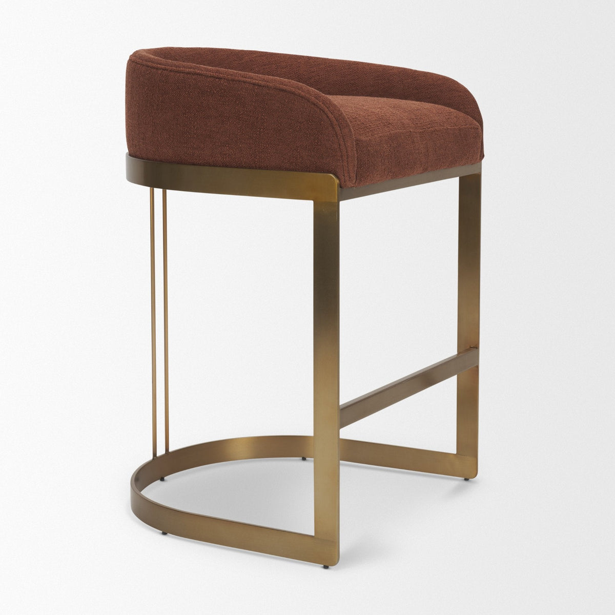 Hollyfield Backless 28.7in Seat Bar Stool | Burgundy Fabric w/ Metal by Mercana at Eve Furniture