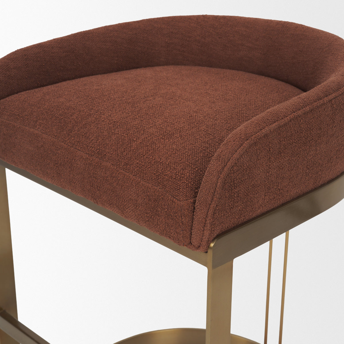 Hollyfield Backless 28.7in Seat Bar Stool | Burgundy Fabric w/ Metal by Mercana at Eve Furniture