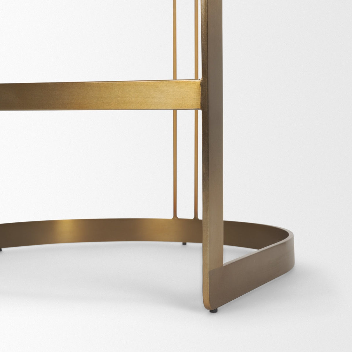 Hollyfield Backless 28.7in Seat Bar Stool | Olive Fabric w/ Gold Metal by Mercana at Eve Furniture