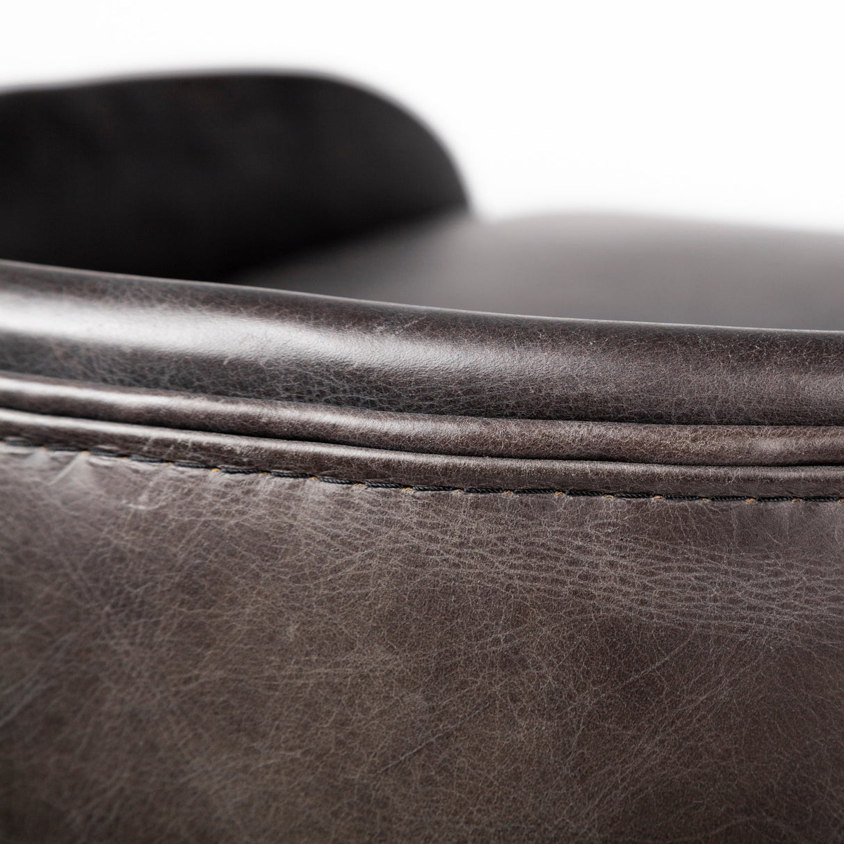 Hollyfield II Black Leather Seat Gold Metal Base Counter Stool by Mercana at Eve Furniture