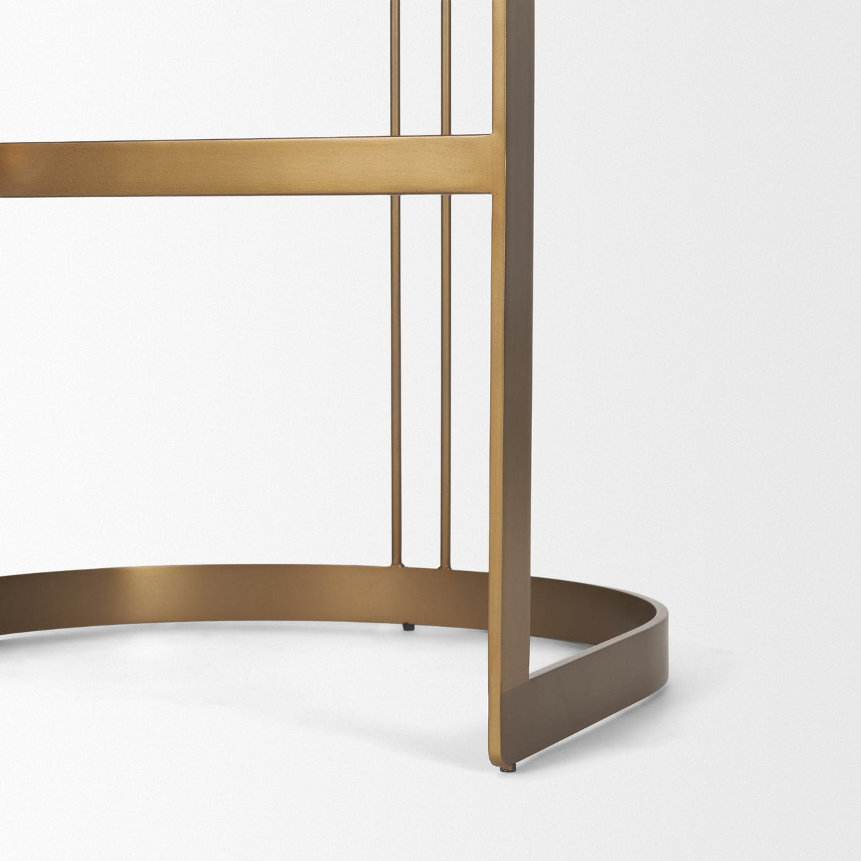 Hollyfield II Brown Leather Seat Gold Metal Base Bar Stool by Mercana at Eve Furniture
