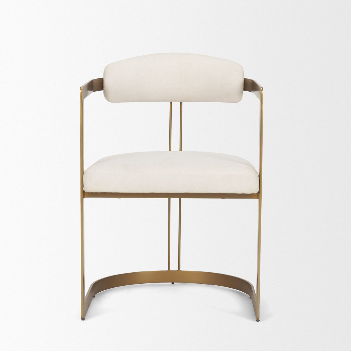 Hollyfield II Cream Fabric Seat W/ Gold Iron Frame Dining Chair by Mercana at Eve Furniture