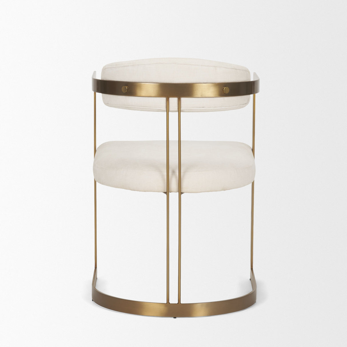 Hollyfield II Cream Fabric Seat W/ Gold Iron Frame Dining Chair by Mercana at Eve Furniture